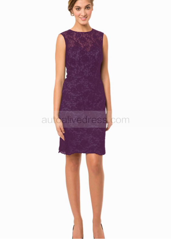 Allover Lace Cutout Back Short Bridesmaid Dress